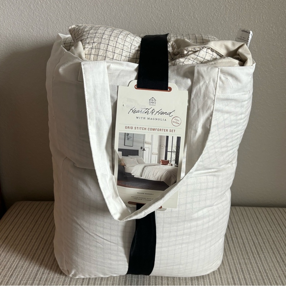 NWT 3pc Full/Queen Mini Grid Stitch Comforter Bedding Set Railroad Gray - Picture 6 of 7